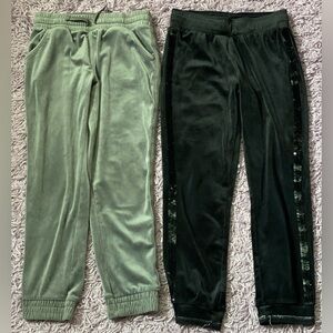 2 girls Velour Joggers / sweatpants size 10 / 12
